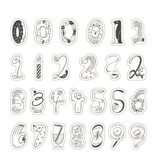 Yuru Log Roll Stickers - Numbers