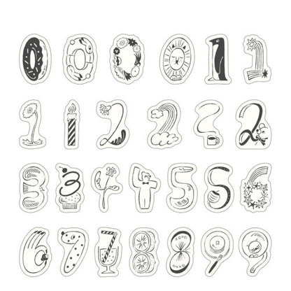 Yuru Log Roll Stickers - Numbers