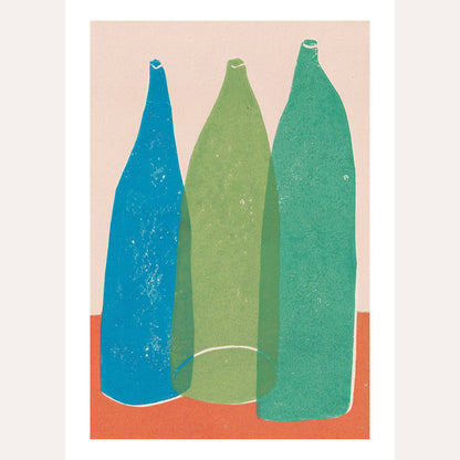 Three Bottles A3 Art Print