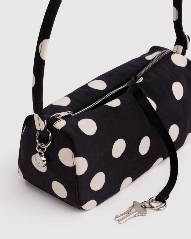 Baggu Nylon Loaf Bag in Black & Cream Polka Dot