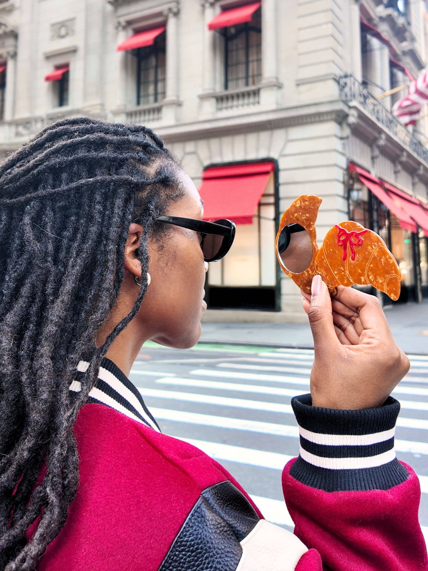 Bow Croissant Compact Mirror