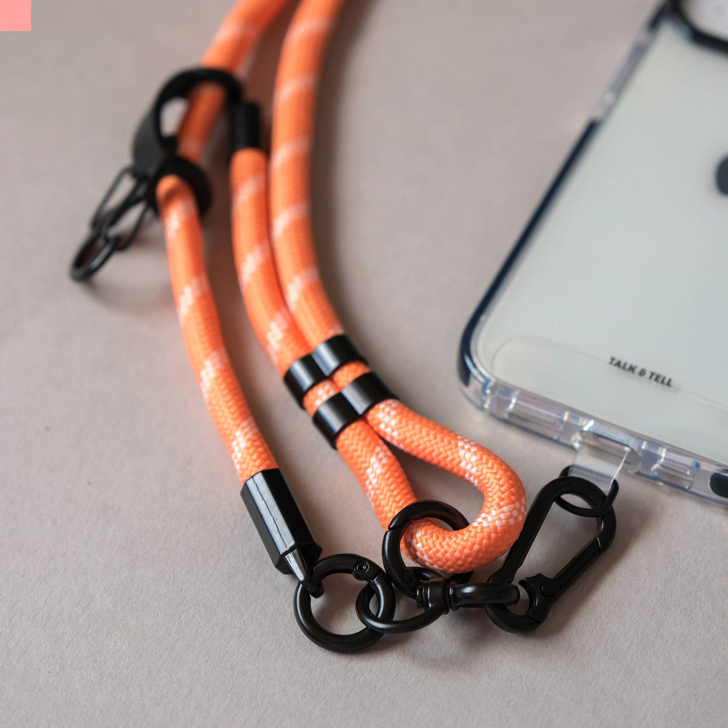 Crossbody Lanyard Phone Strap in Peach
