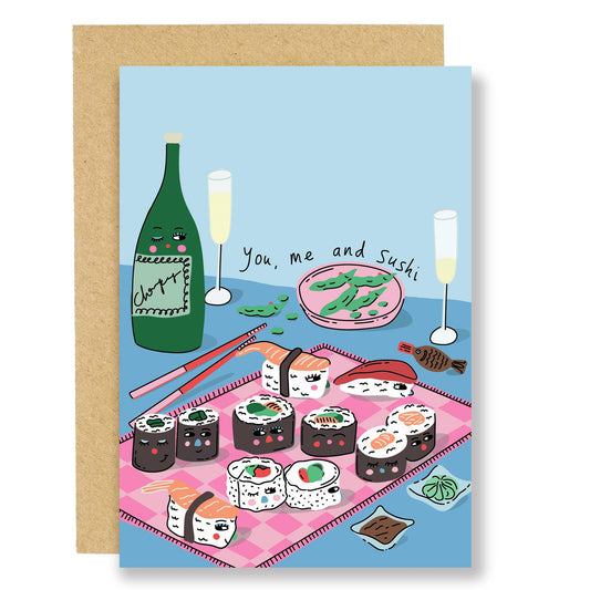 You, Me and Sushi Greetings Card