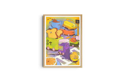 If there's a traffic jam on the way to breakfast A3 Print by Lauren Martin