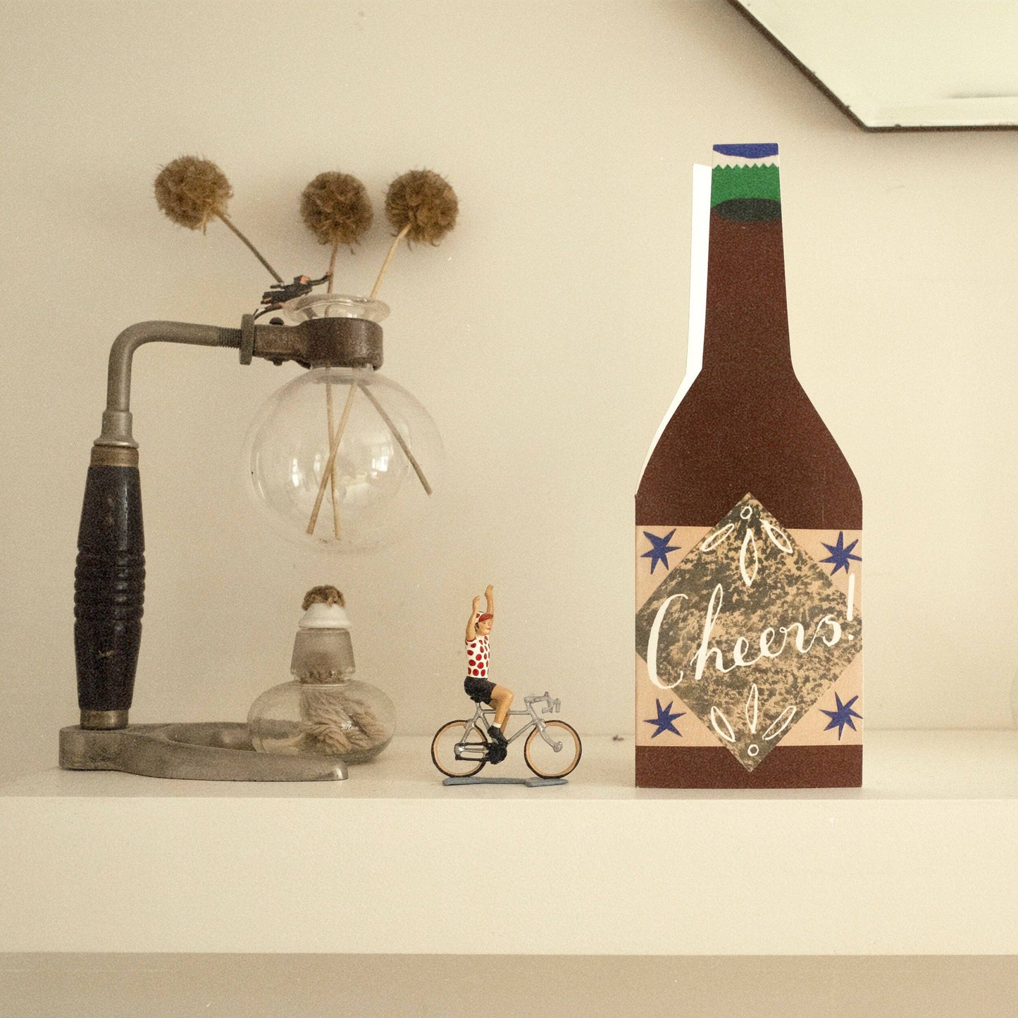 Cheers! Bottle Shaped Greetings Card