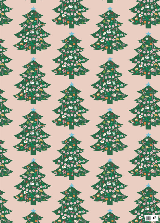 Trinket Christmas Tree Christmas Gift Wrap Sheet