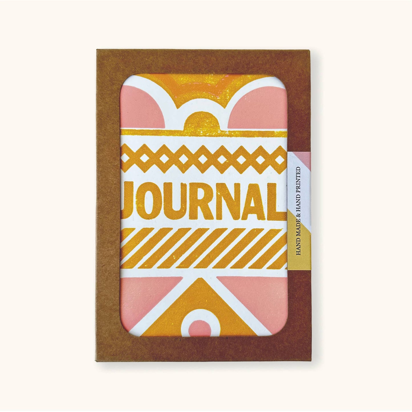 Letterpress Journal in Bloomsbury Ochre & Pink