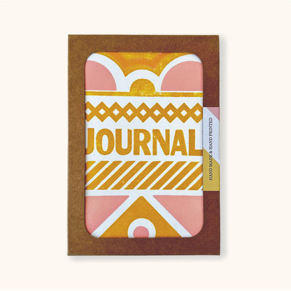 Letterpress Journal in Bloomsbury Ochre & Pink