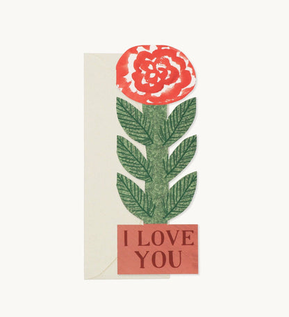 'I Love You' Tall Rose Card