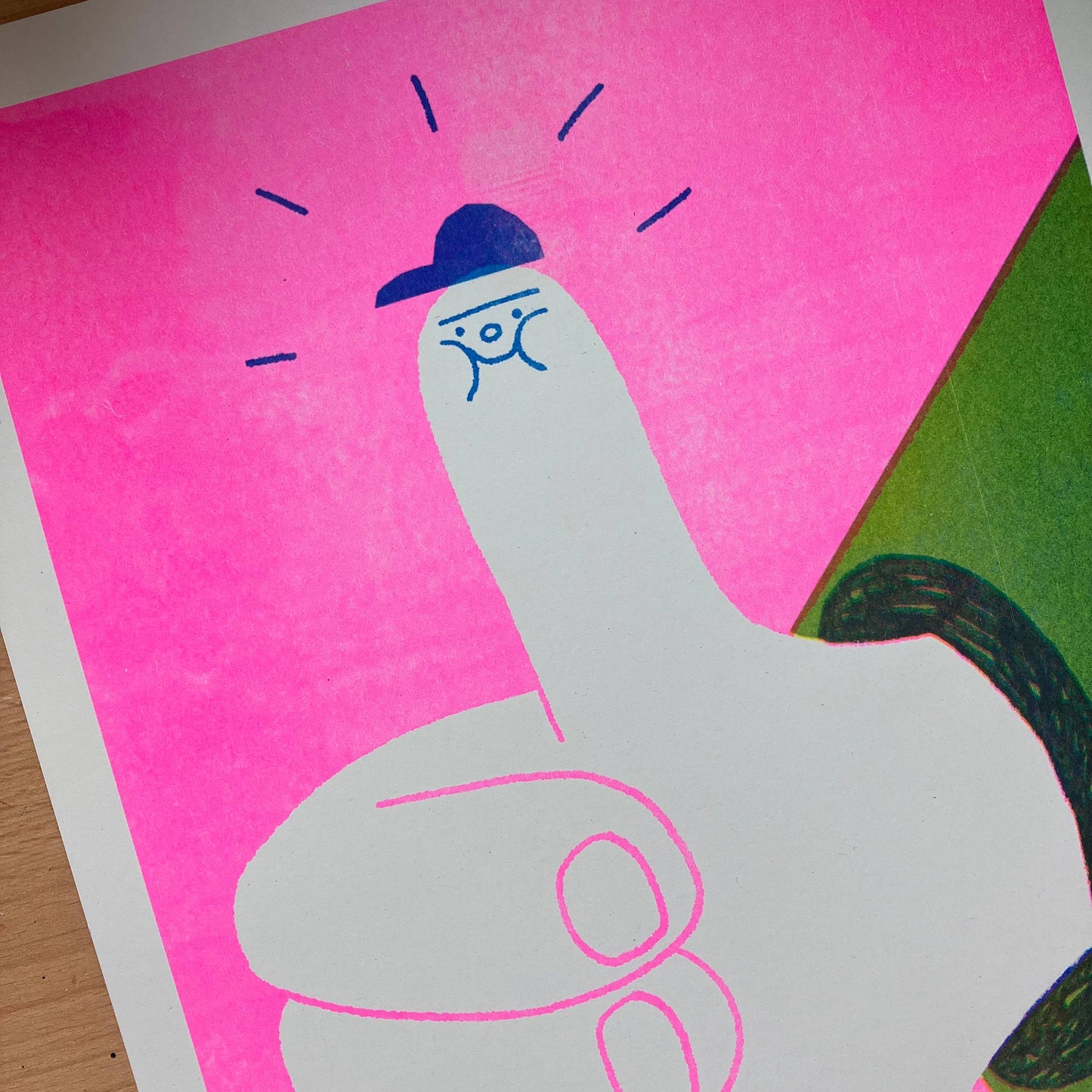 Thumbs Up A3 Risograph Art Print