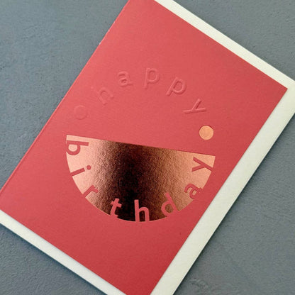 Embossed Moon Happy Birthday Card