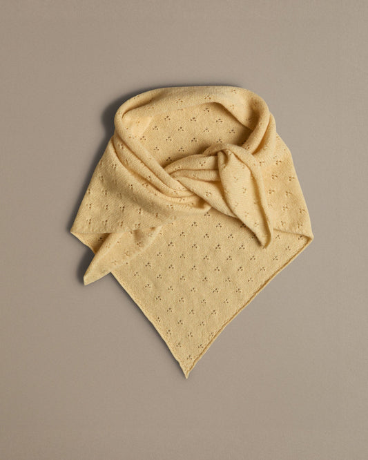 Pointelle Lambswool Neckerchief in Buttermilk