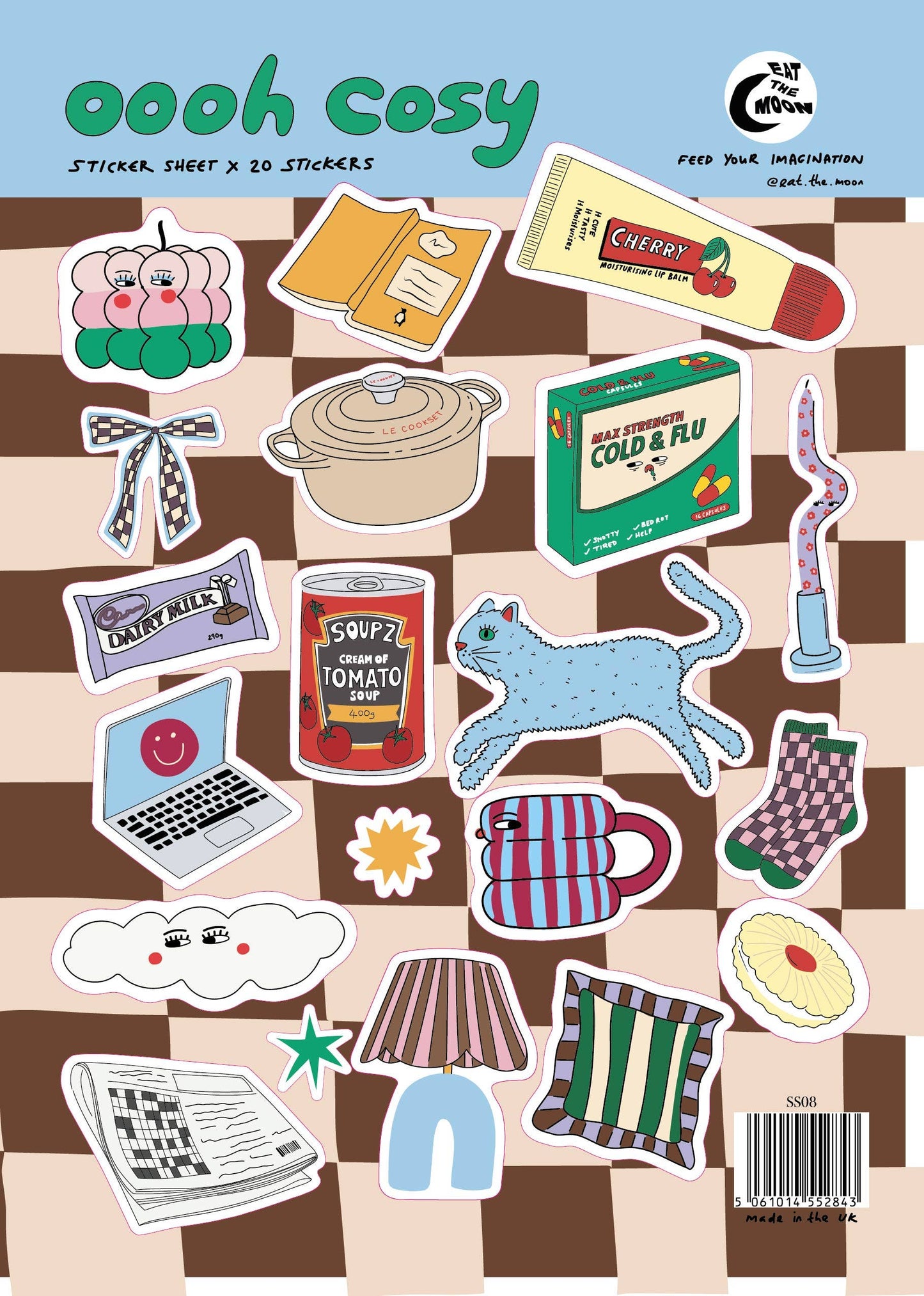 Oooh Cosy Design A5 Sticker Sheet
