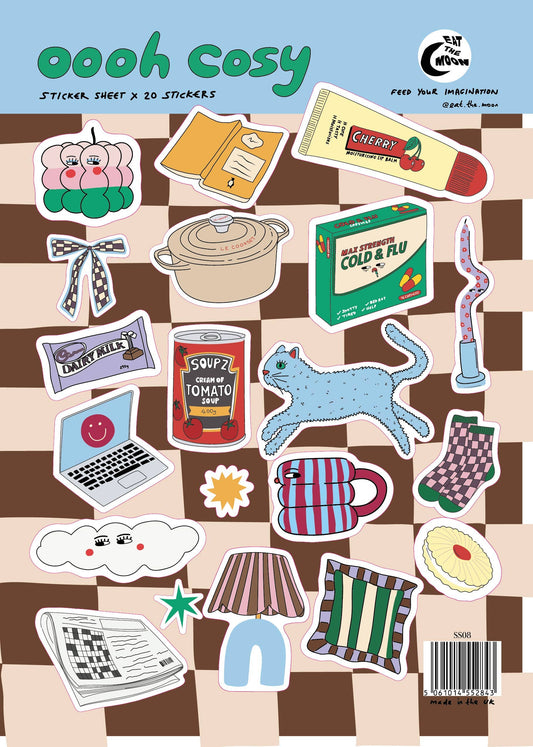 Oooh Cosy Design A5 Sticker Sheet
