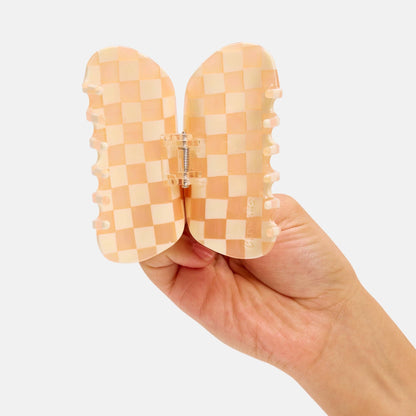 Checker Hair Claw in Frosé