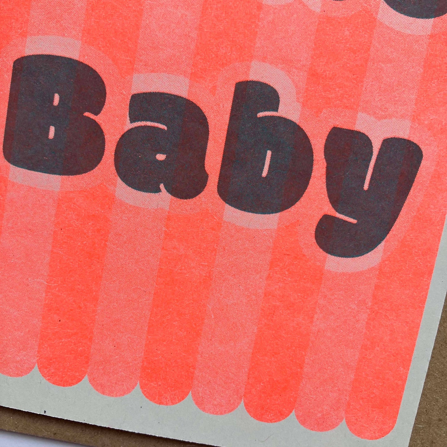 Hello Baby Riso Print Greetings Card 