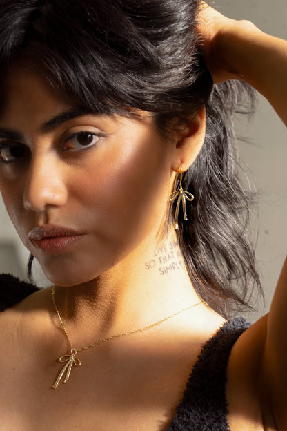 Bad to the Bow Necklace in Gold