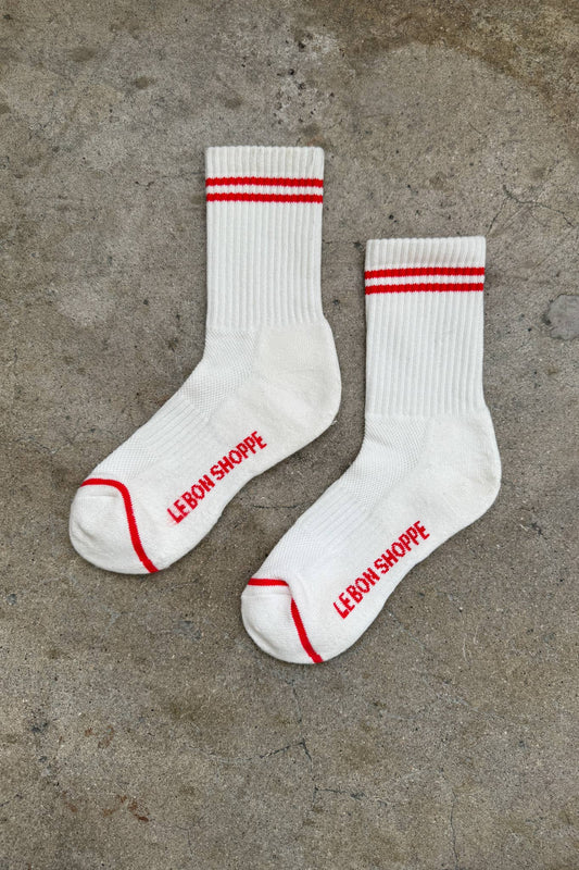 Boyfriend Socks in Clean White