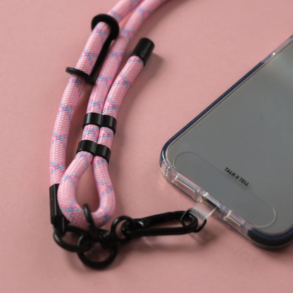 Crossbody Lanyard Phone Strap in Baby Pink & Blue