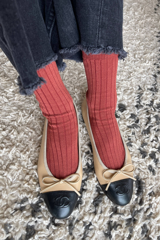 Her Socks in Terracotta