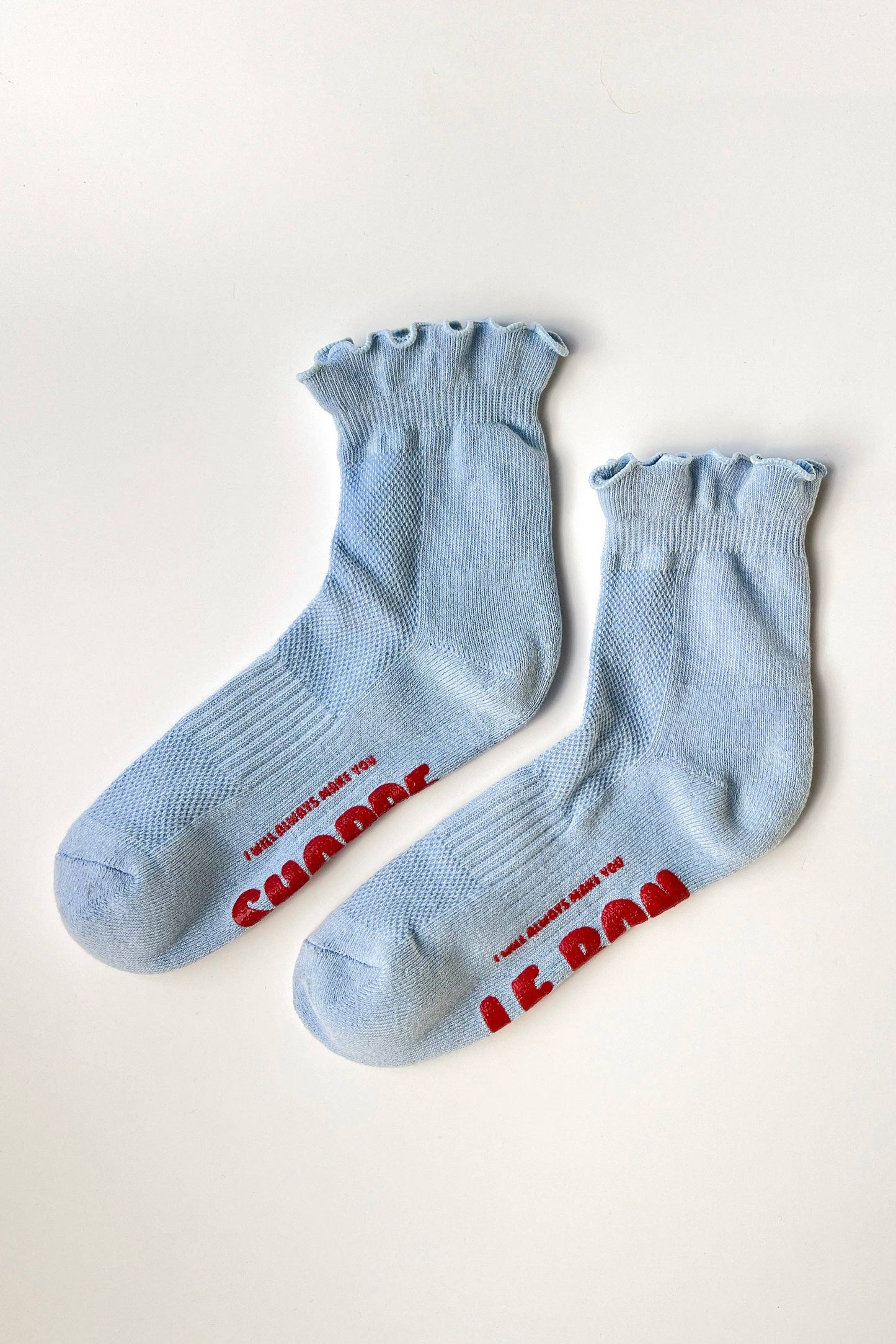 Ruffled Hugger Socks in Periwinkle