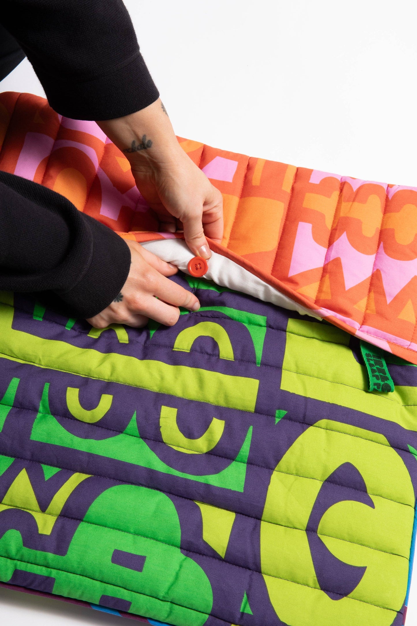 Quilted Cushion in Chameleon Jungle