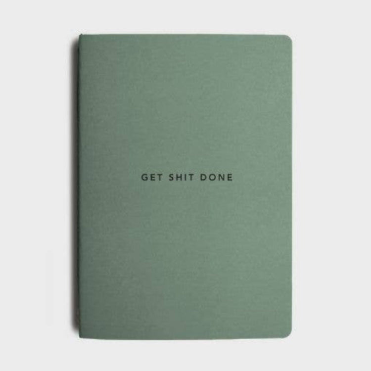 Get Shit Done A5 Productivity Notebook in Sea Green