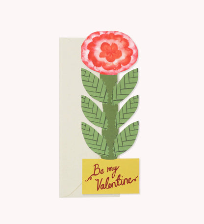 'Be My Valentine' Tall Flower Card