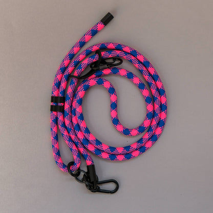 Crossbody Lanyard Phone Strap in Blue & Pink