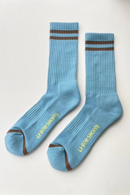 Extended Boyfriend Socks in Powder Blue
