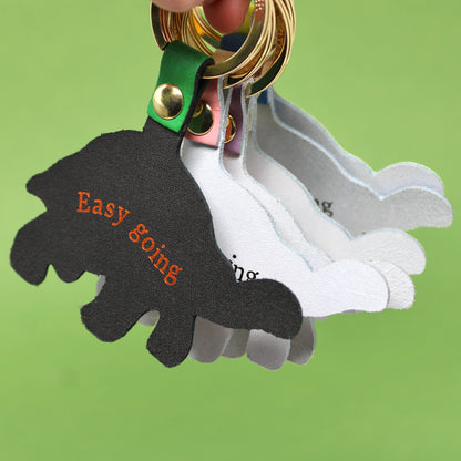 Easy Going Tortoise Leather Keyring