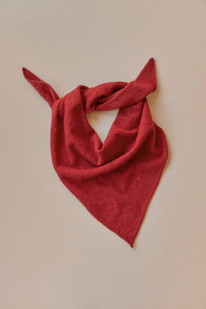 Pointelle Lambswool Neckerchief in Red