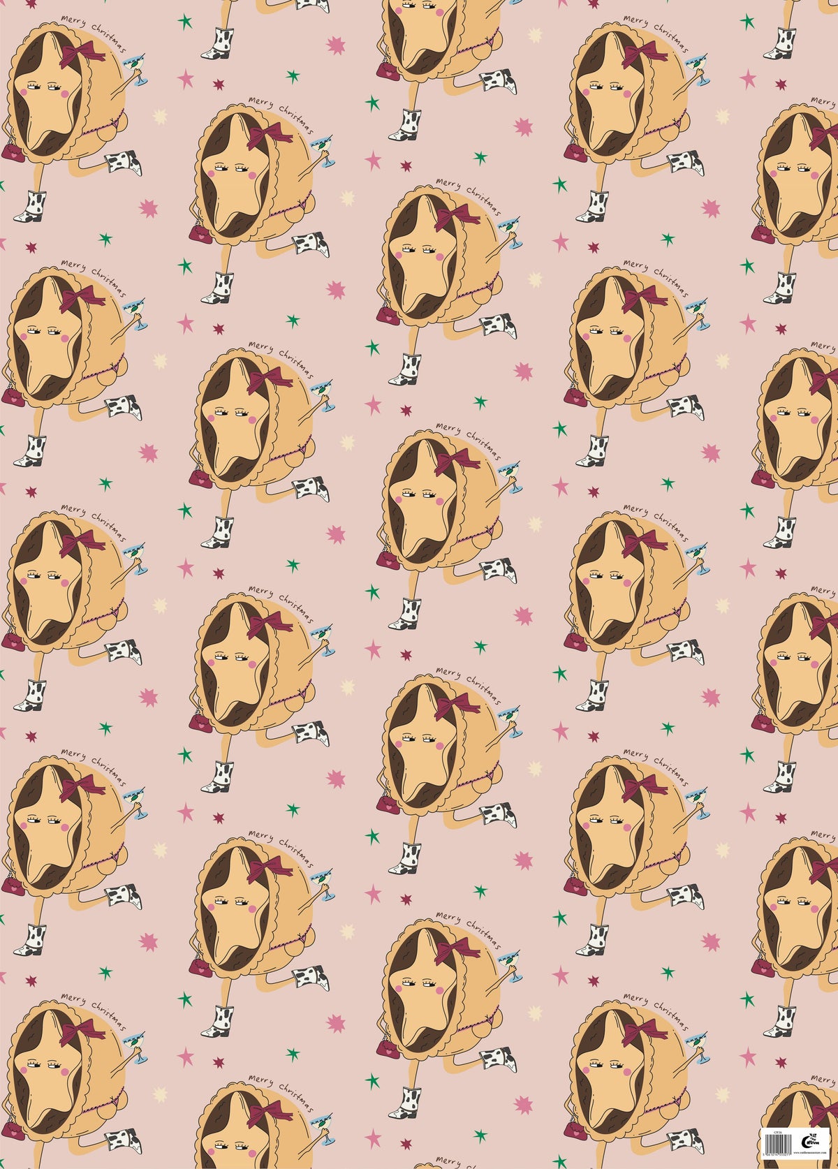 Mince Pie Christmas Gift Wrap Sheet