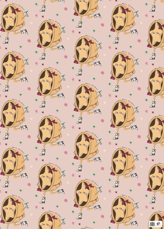 Mince Pie Christmas Gift Wrap Sheet