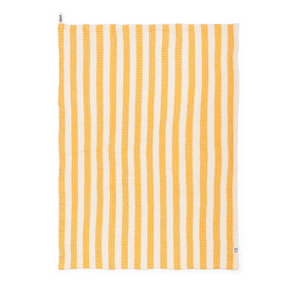 Cotton Waffle Tea Towels Pack of 2 in Green & Citrus Stripe