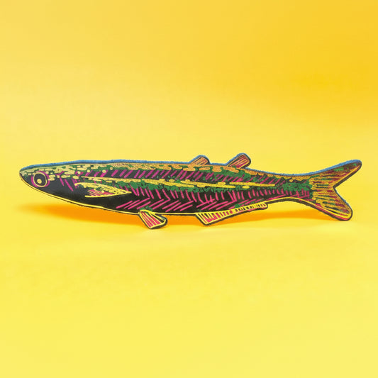 Fish Leather Bookmark in Dark Green
