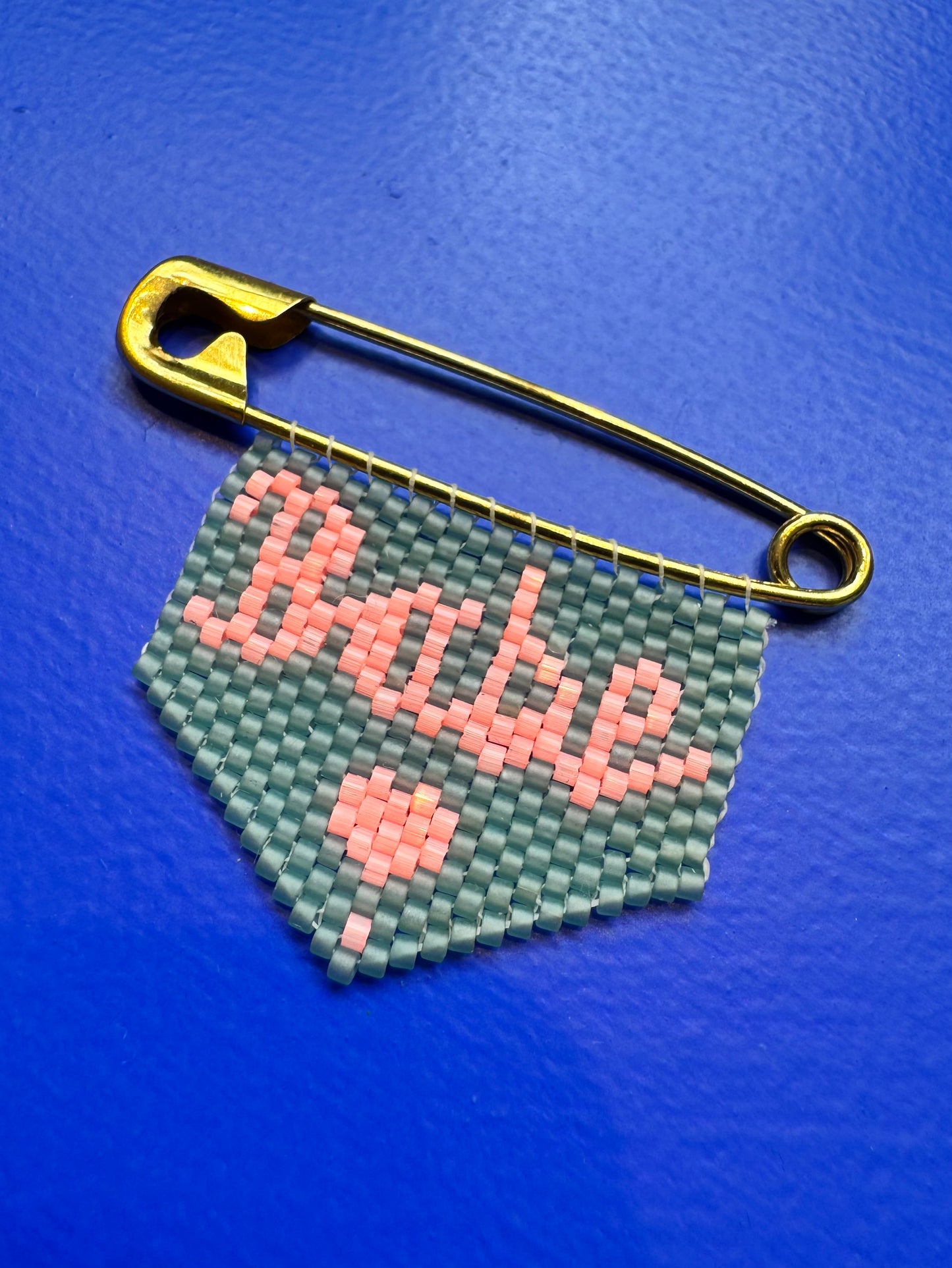 'Babe' Woven Bead Pin Brooch
