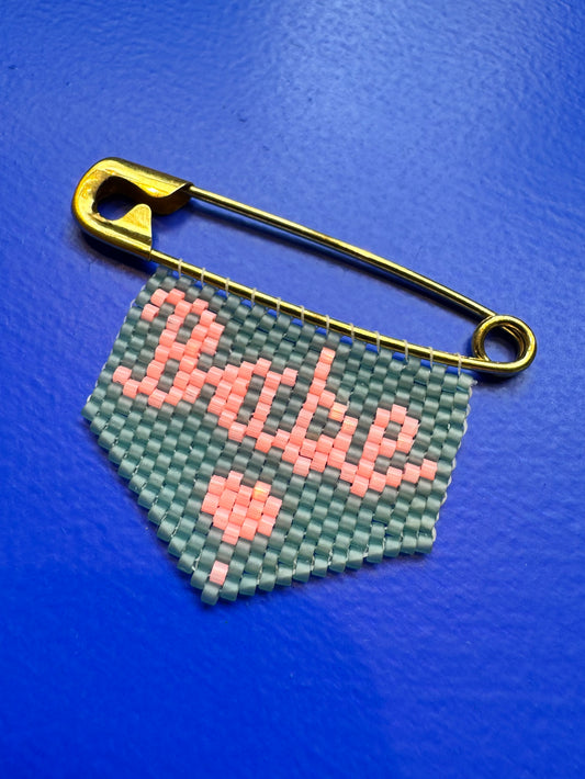'Babe' Woven Bead Pin Brooch