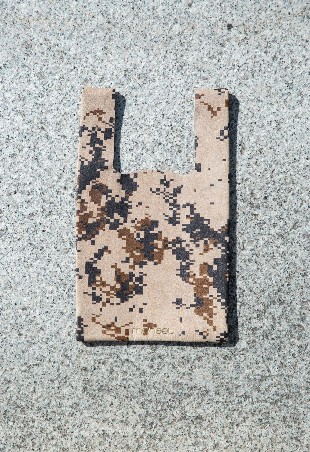 Mini Grocer Bag in Neutral Digital Camo Leather