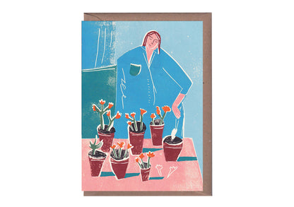 Potting Plants Greetings Card