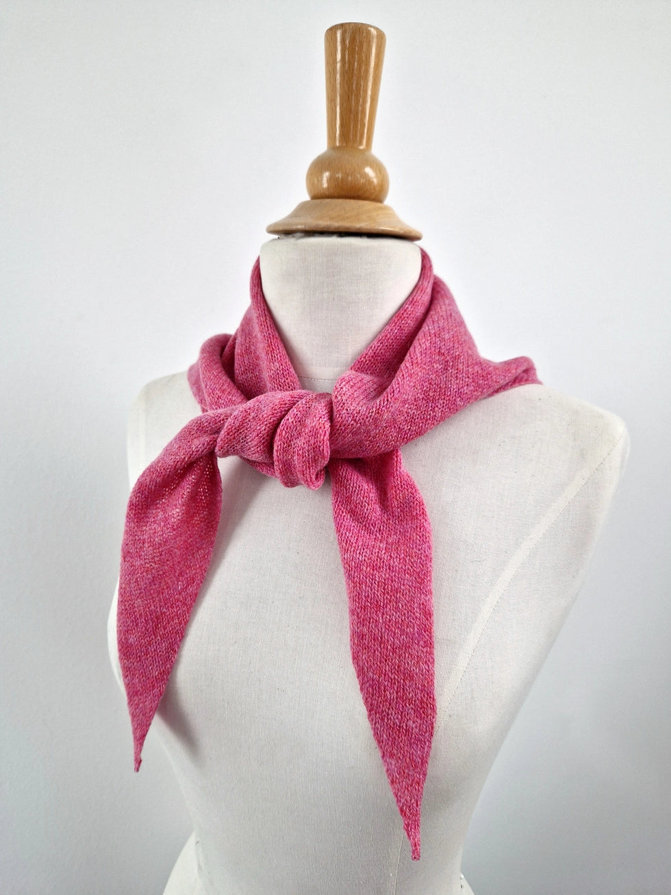 Lambswool Triangle Scarf in Nougat Pink