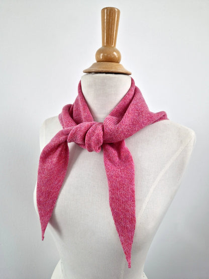 Lambswool Triangle Scarf in Nougat Pink
