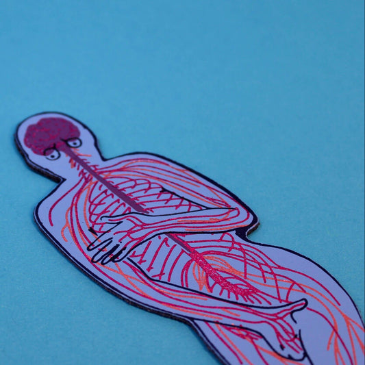 No Need To Be Nervous Leather Bookmark in Cornflower Blue