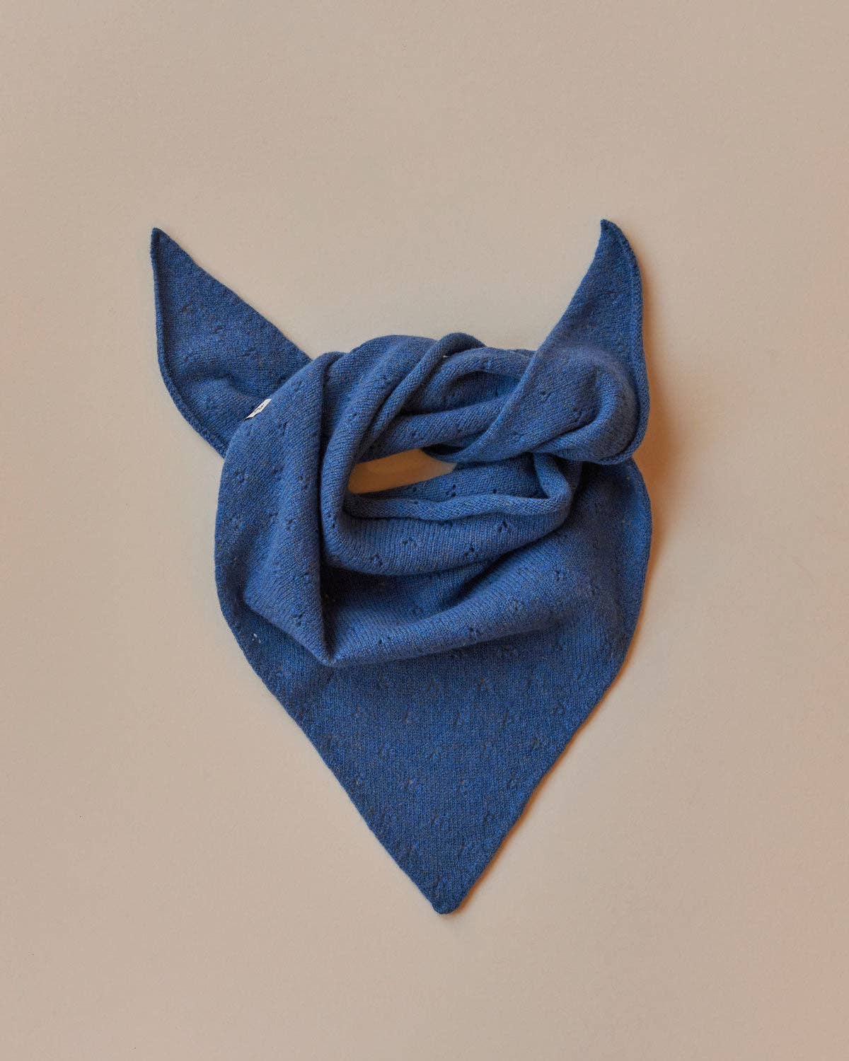 Pointelle Lambswool Neckerchief in Lapiz