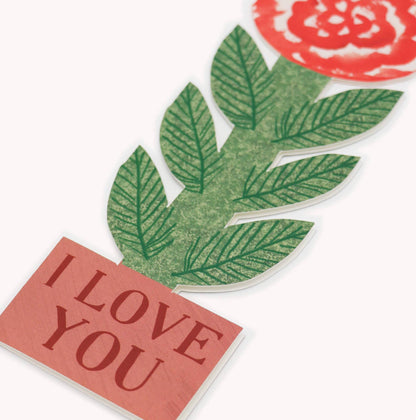 'I Love You' Tall Rose Card