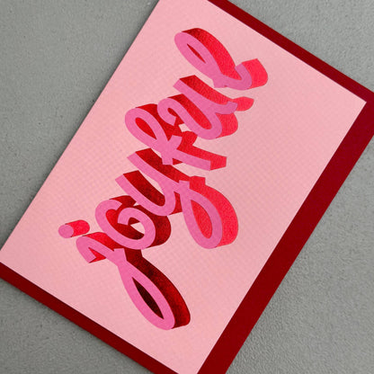 Joyful Retro Typography Christmas Card