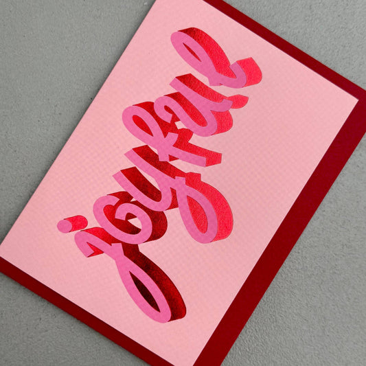 Joyful Retro Typography Christmas Card