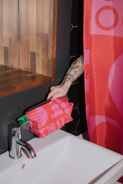 Organic Cotton Washbag in Hot Pink