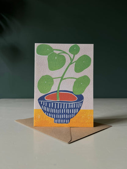 Pilea Plant Greetings Card