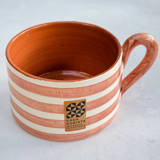 Terracotta Stripe Flat Mug